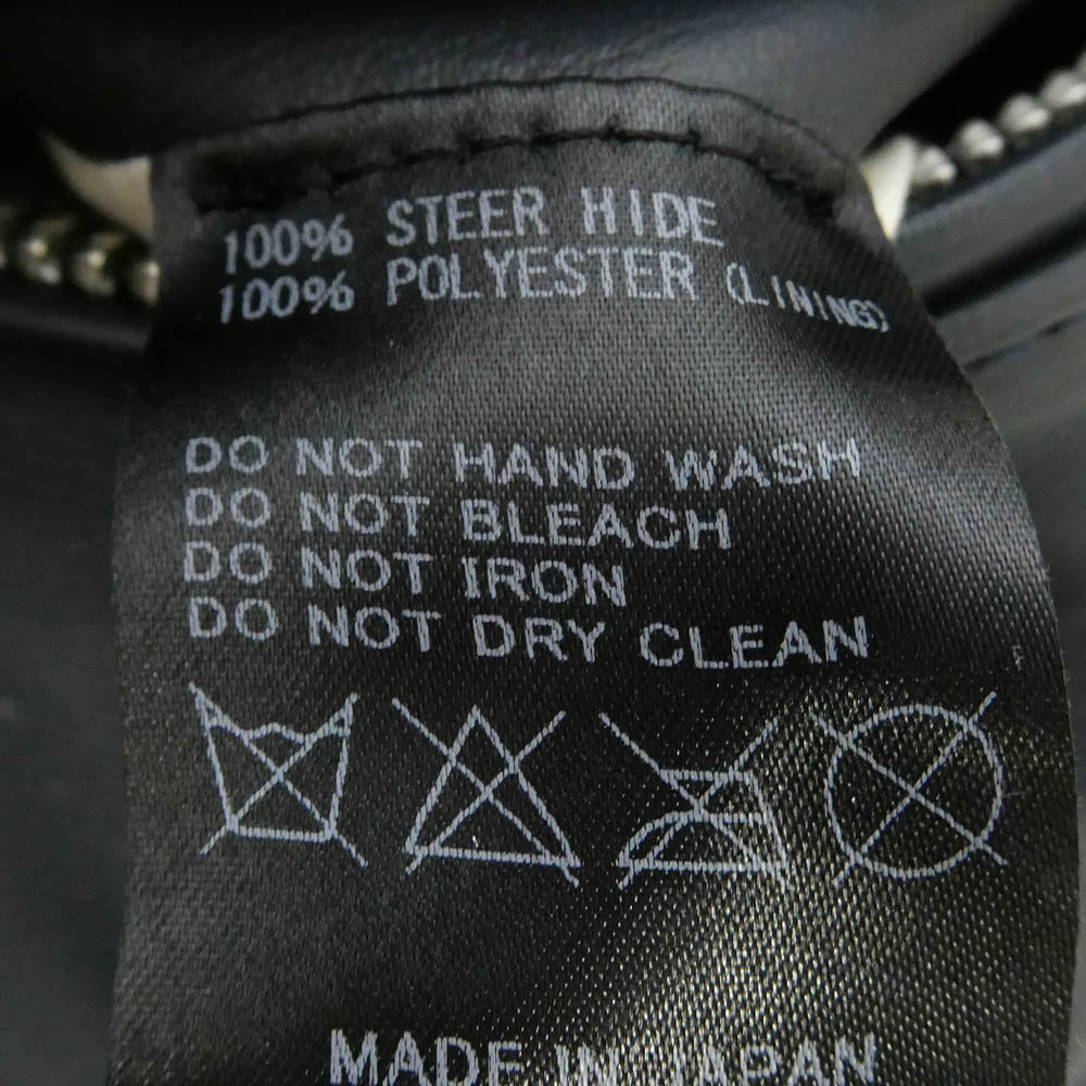 トリプルシックス STEER HIDE ステアハイド サイドベルト ダブル ライダース レザー ジャケット ダークネイビー系 36【中古】