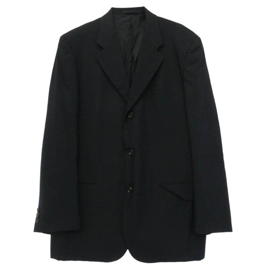 COMME des GARCONS HOMME コムデギャルソンオム HJ02012L/HP02010L AD2001 田中オム ウール トリアセテート テーラード ジャケット スラックス パンツ セットアップ スーツ ブラック系 L【中古】