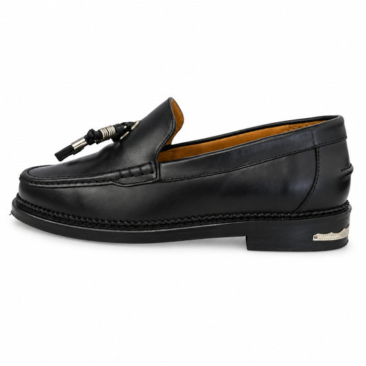 TOGA トーガ AJ1426 BLACK HARD LEATHER ブラック ハード レザー ローファー シューズ ブラック系 41【中古】