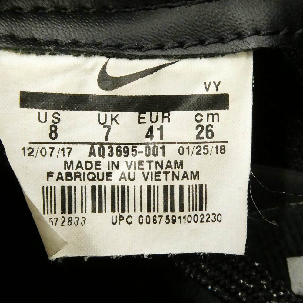 BLACK COMME des GARCONS ブラックコムデギャルソン NIKE ナイキ 18SS AQ3695-001 NIKE Night Track Black ナイキ ナイト トラック CDG ロゴ ローカット スニーカー ブラック系 26cm【中古】