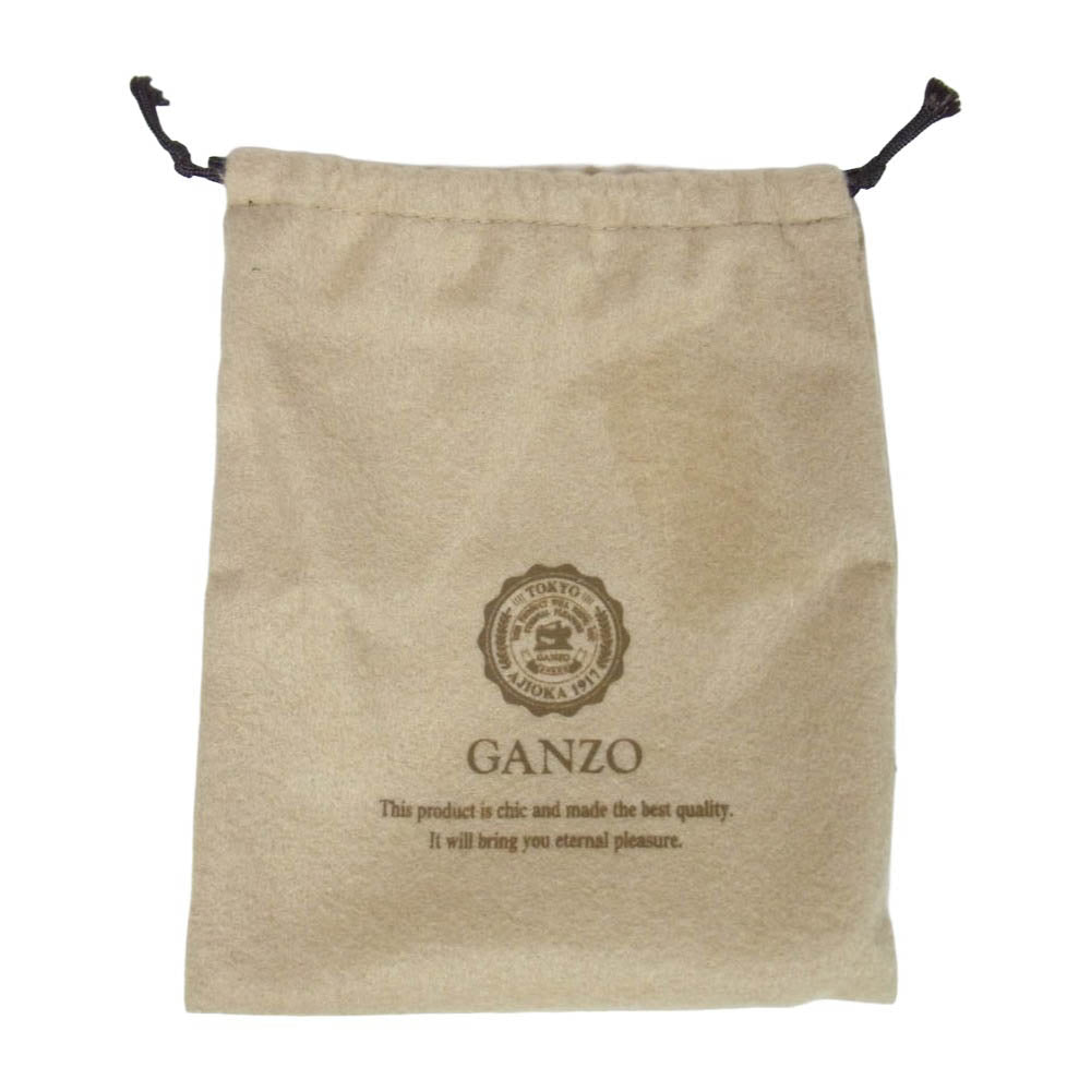 GANZO ガンゾ 二つ折り レザー 財布 ウォレット ダークブラウン系【中古】