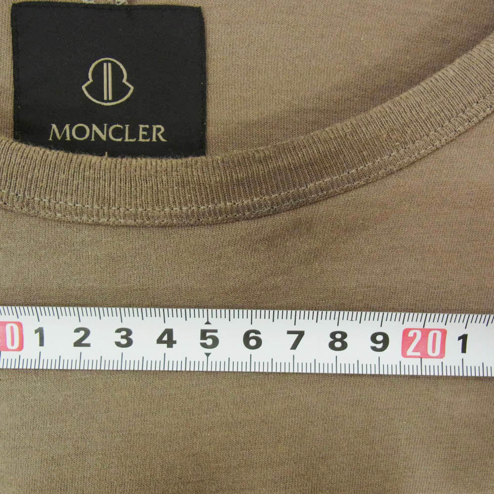 Rick Owens リックオウエンス MONCLER モンクレール J209N8C00002 MONCLER モンクレール CREWNECK SS T ロゴワッペン クルーネック 半袖 Tシャツ カットソー カーキ系 XS【中古】