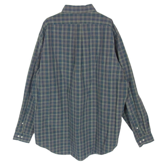 POLO RALPH LAUREN ポロ・ラルフローレン CLASSIC FIT クラシックフィット チェック ボタンダウン 長袖 シャツ モスグリーン系 L【中古】