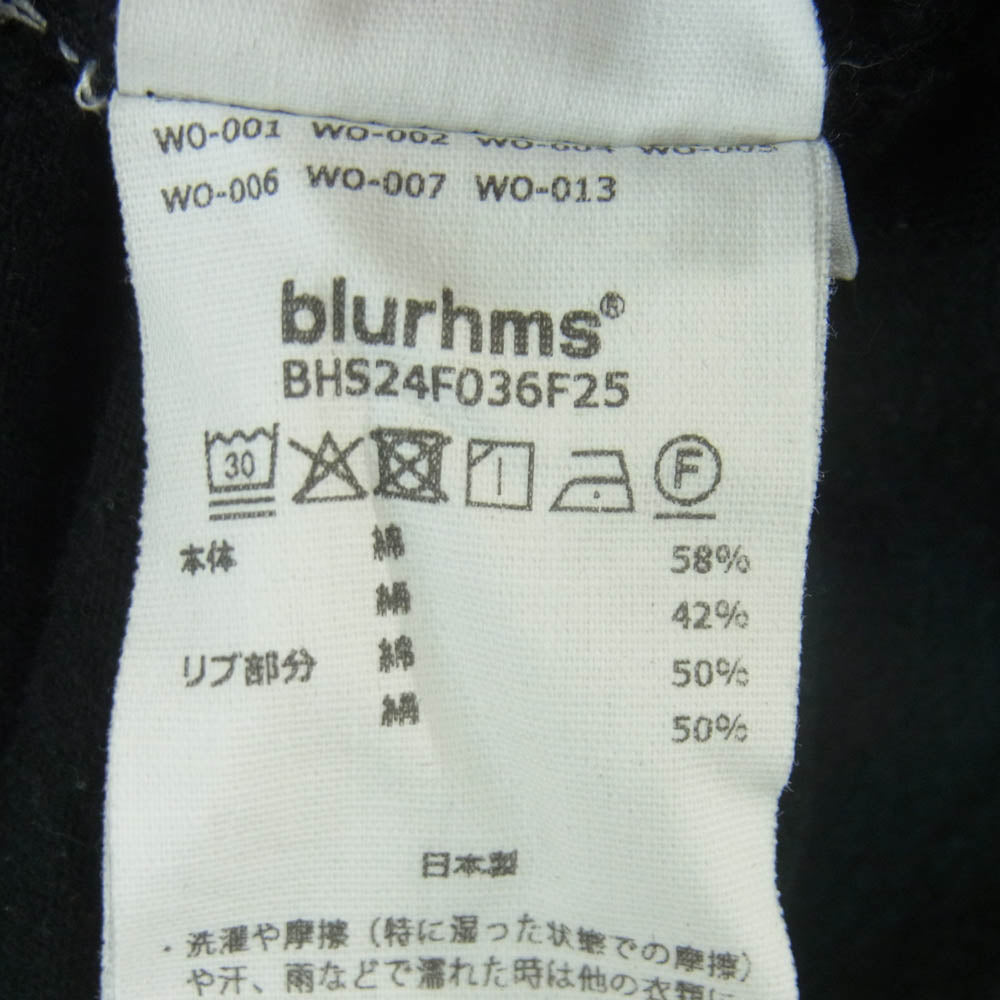 blurhms ブラームス BHS24F036F25 Co/Silk Nep Baseball Henry コットンシルク ネップ ベースボール ヘンリーネック 長袖 カットソー ブラック系 4【中古】