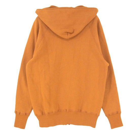 WAREHOUSE ウエアハウス 496 FULL ZIP HOODIE ラグランフリーダム ワンウォッシュフルジップ スウェット フーディー パーカー オレンジ系 42【中古】