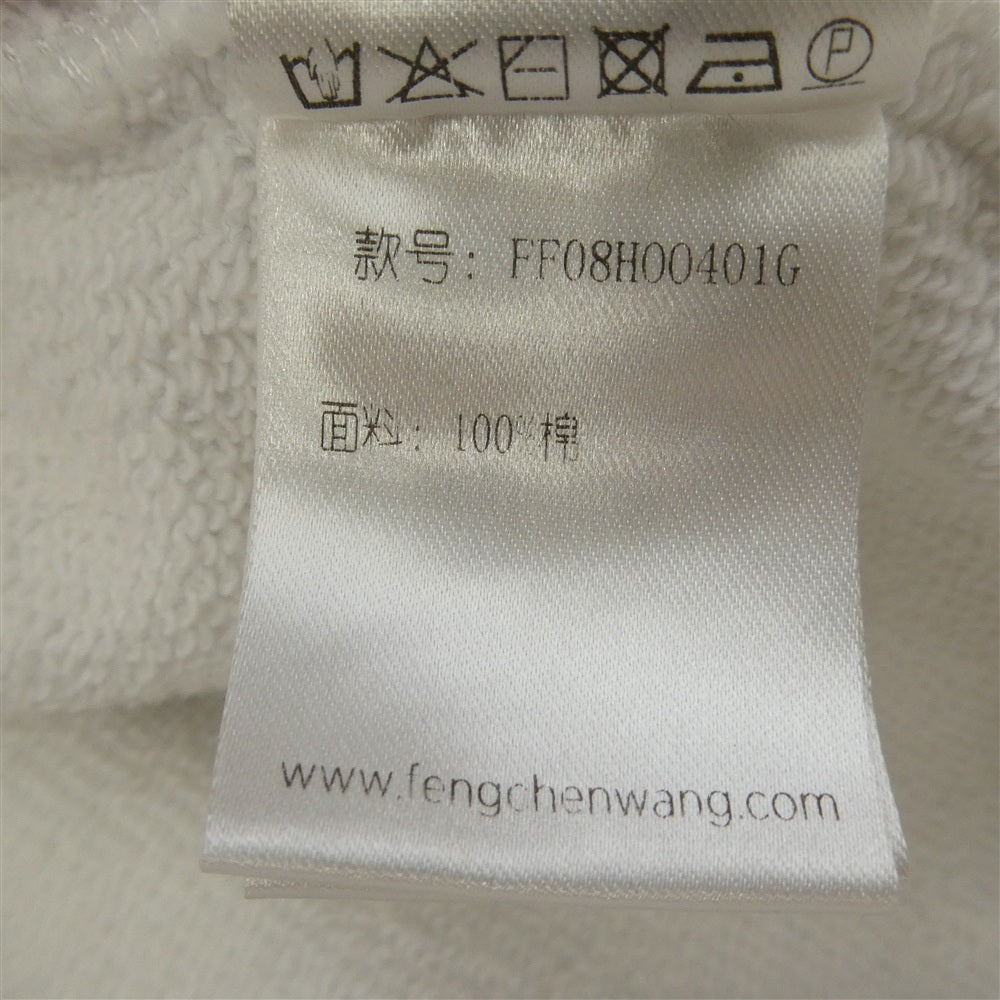 フェン・チェン・ワン FF08HOO401 Pullover Hoodie 切替 刺繍 プルオーバー パーカー フーディー ホワイト系【中古】