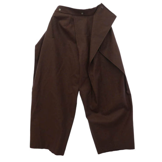 ISSEY MIYAKE イッセイミヤケ 1M61-FF578 PRONOUNCED BODY プロナウンスト ボディ フェイクレザー 変形 アシンメトリー ワイドパンツ ワインレッド系 1【美品】【中古】