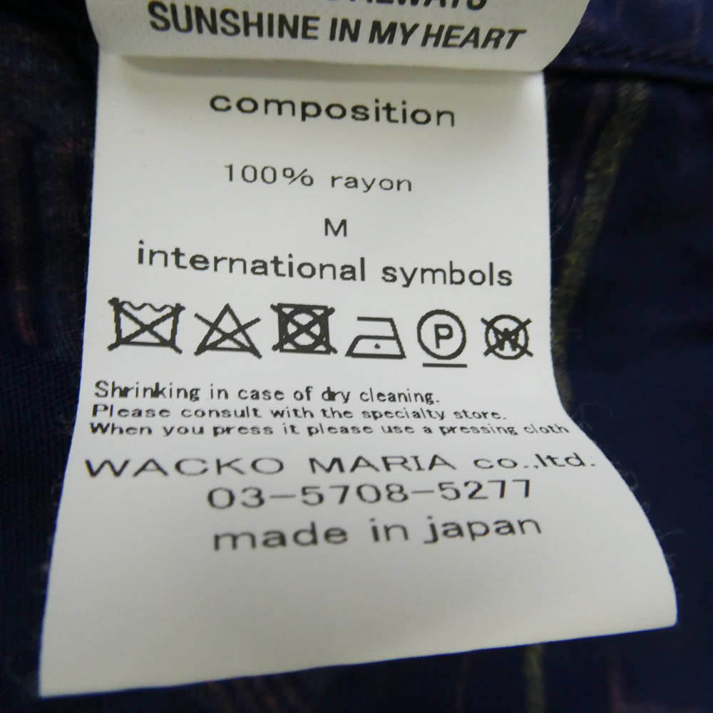 WACKO MARIA ワコマリア 25SS-WMS-HI02 HAWAIIAN SHIRT S/S TYPE-2 ハワイアン アロハ 半袖 オープンカラー シャツ ネイビー系 M【中古】