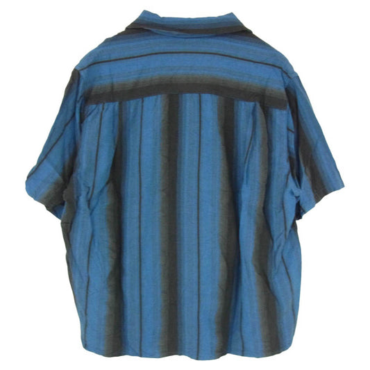 WACKO MARIA ワコマリア 26SS-WMS-OC12 OMBRE STRIPE OPEN COLLAR SHIRT S/S オンブレ ストライプ レーヨン オープンカラー 開襟 半袖 シャツ ブルー系 M【美品】【中古】