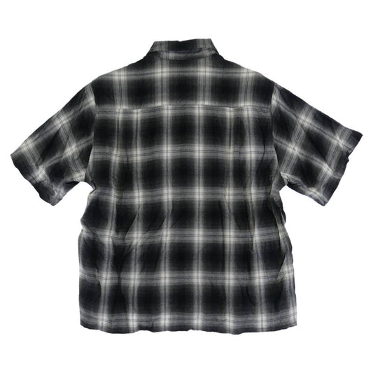 WACKO MARIA ワコマリア 26SS-WMS-OC10 OMBRE CHECK OPEN COLLAR SHIRT S/S ( TYPE-2 ) オンブレ チェック レーヨン オープンカラー 開襟 半袖 シャツ グレー グレー系 S【美品】【中古】