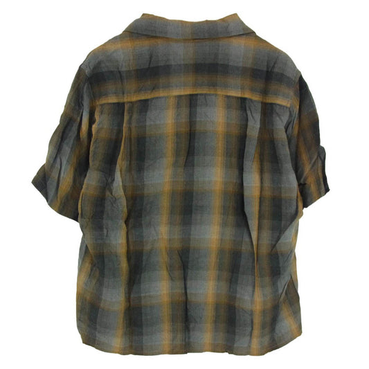 WACKO MARIA ワコマリア 26SS-WMS-OC09 OMBRE CHECK OPEN COLLAR SHIRT S/S ( TYPE-1 ) オンブレ チェック レーヨン オープンカラー 開襟 半袖 シャツ ブラウン ブラウン系 S【美品】【中古】