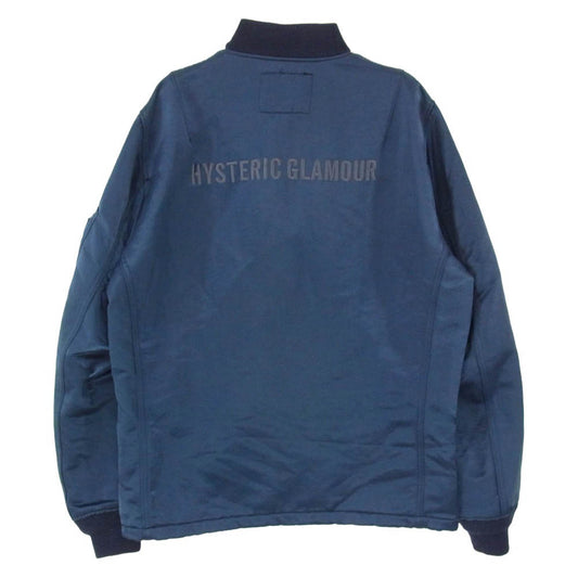 HYSTERIC GLAMOUR ヒステリックグラマー 15AW 0251AB03 0251AB03 MA-1 ボンバー ジャケット ブルゾン ネイビー系 L【中古】