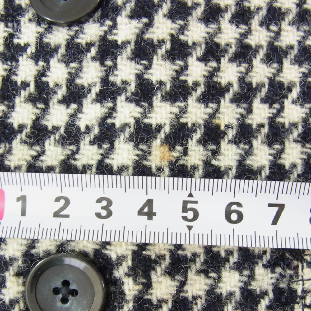 ミツミネ Harris Tweed ハリスツイード ジレ ベスト ハウンドトゥース 千鳥格子 ネイビー系 L【中古】