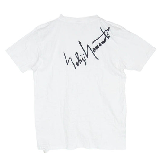 Yohji Yamamoto ヨウジヤマモト GK-T55-074 手書きロゴ バック プリント 半袖 Tシャツ カットソー ホワイト系 3【中古】