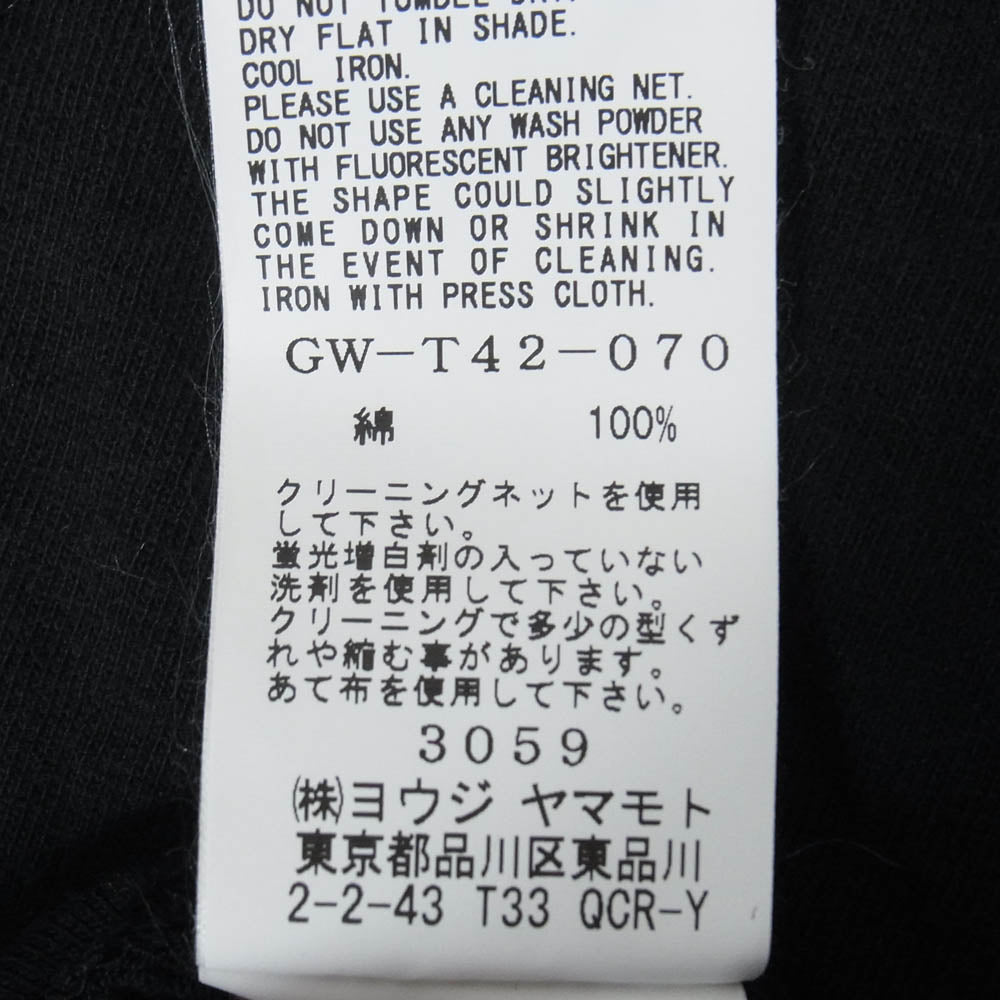 Yohji Yamamoto ヨウジヤマモト 19SS GW-T42-070 Ground Y グラウンドワイ デッサン画 グラフィック カットソー 半袖 Tシャツ ブラック系 3【中古】