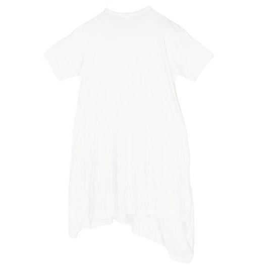 Y's Yohji Yamamoto ワイズ ヨウジヤマモト YZ-T26-676 アシンメトリー 変形 半袖 ロング ワンピース ホワイト系 2【中古】