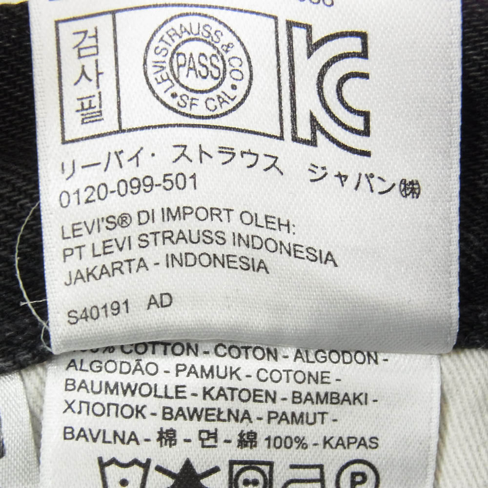 Levi's リーバイス 28894-0031 501 CT ボタンフライ 赤耳 セルビッジ テーパード デニムパンツ ジーンズ ブラック系 34【中古】