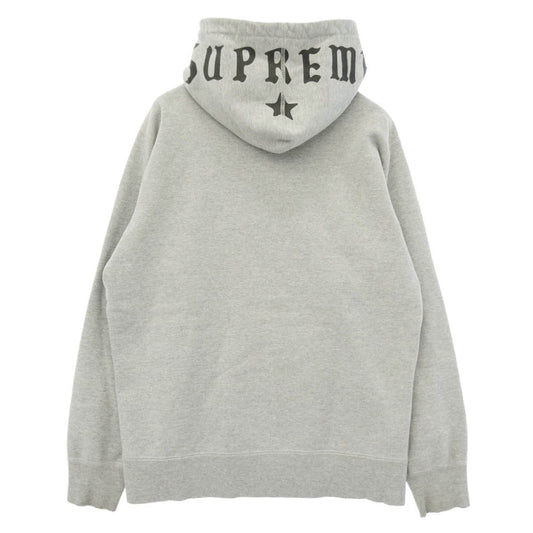Supreme シュプリーム スター プリント フード ロゴ ジップ パーカー グレー系 L【中古】