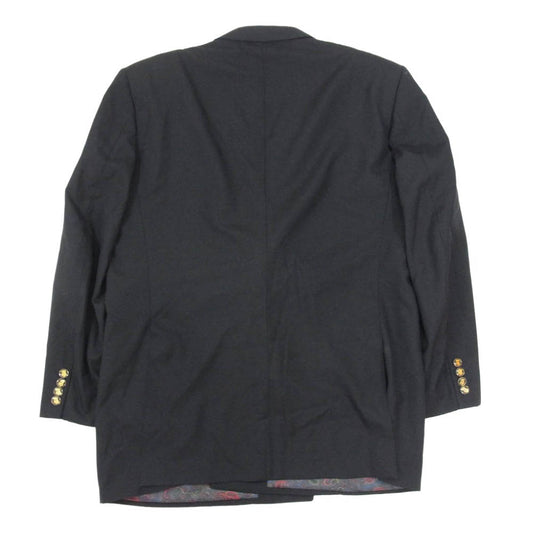 Aquascutum アクアスキュータム 裏地ペイズリー ダブル テーラード ジャケット ネイビー系 100-90-180【中古】