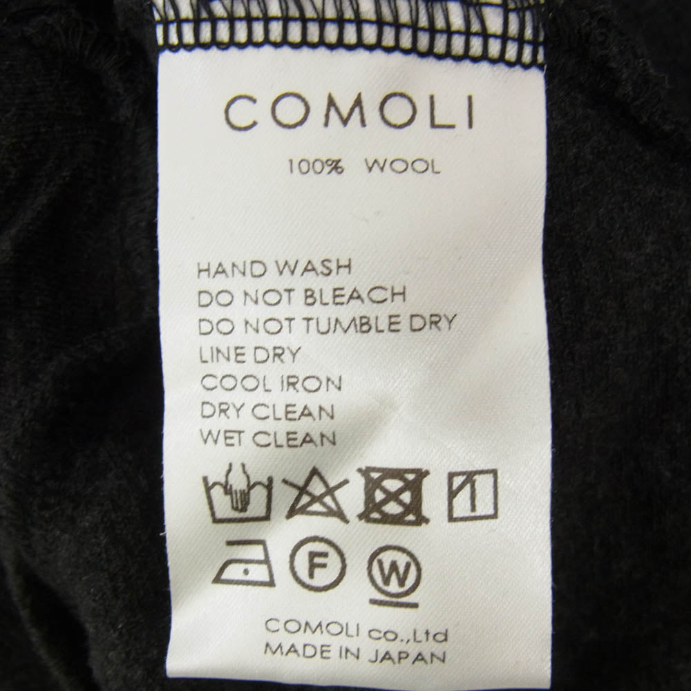 COMOLI コモリ 21AW U03-05007 ウール 天竺 長袖 ロングスリーブ タートルネック 薄手 ニット グレー系 1【中古】