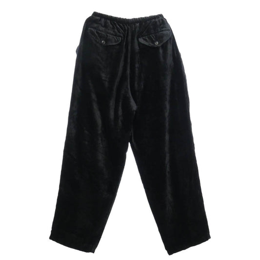 COMOLI コモリ 21AW U03-03006 シルク別珍 ドローストリングパンツ ブラック系 1【美品】【中古】