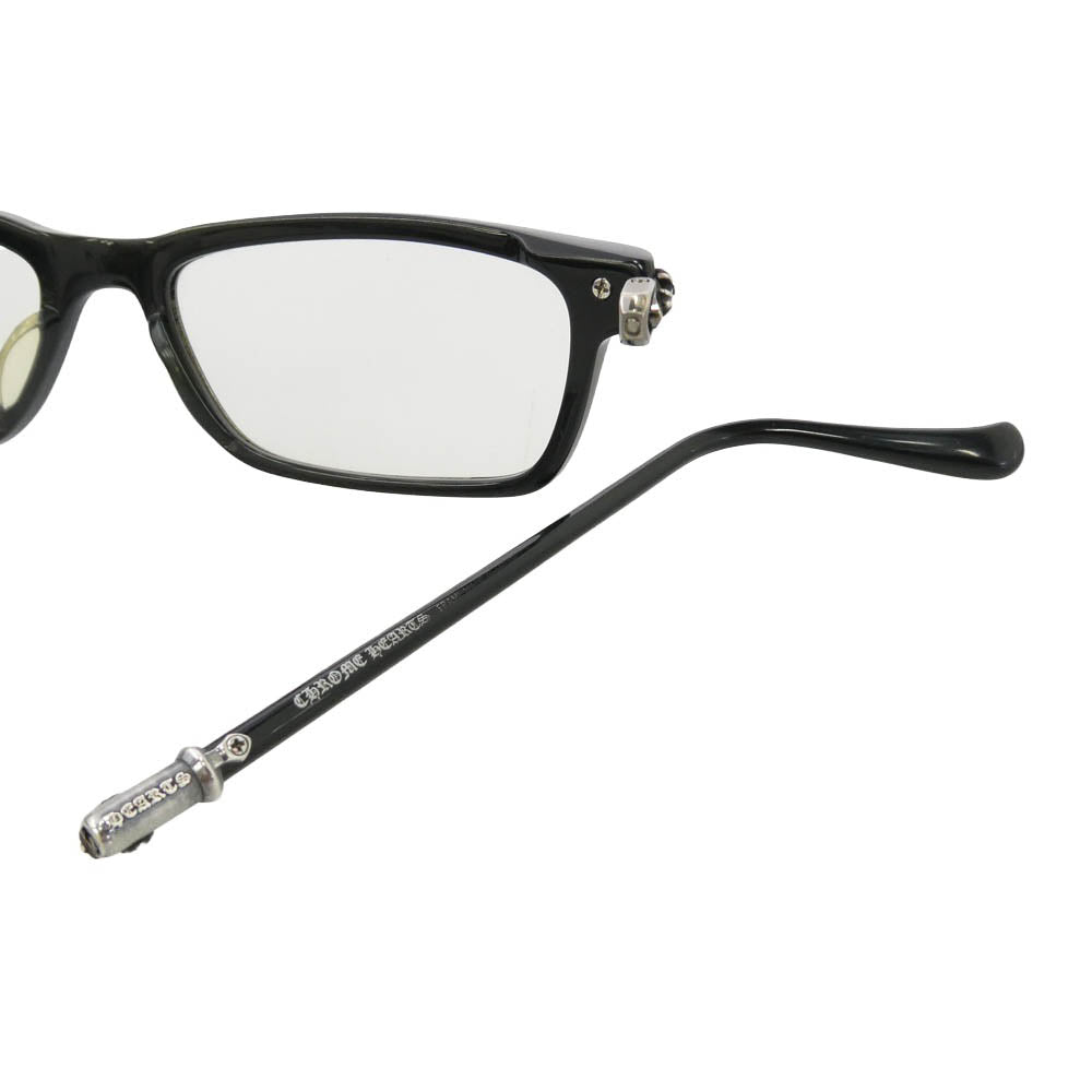 CHROME HEARTS クロムハーツ(原本無) CORNHAULASS-A スクエア クロステンプル アイウェア メガネ ブラック系【中古】