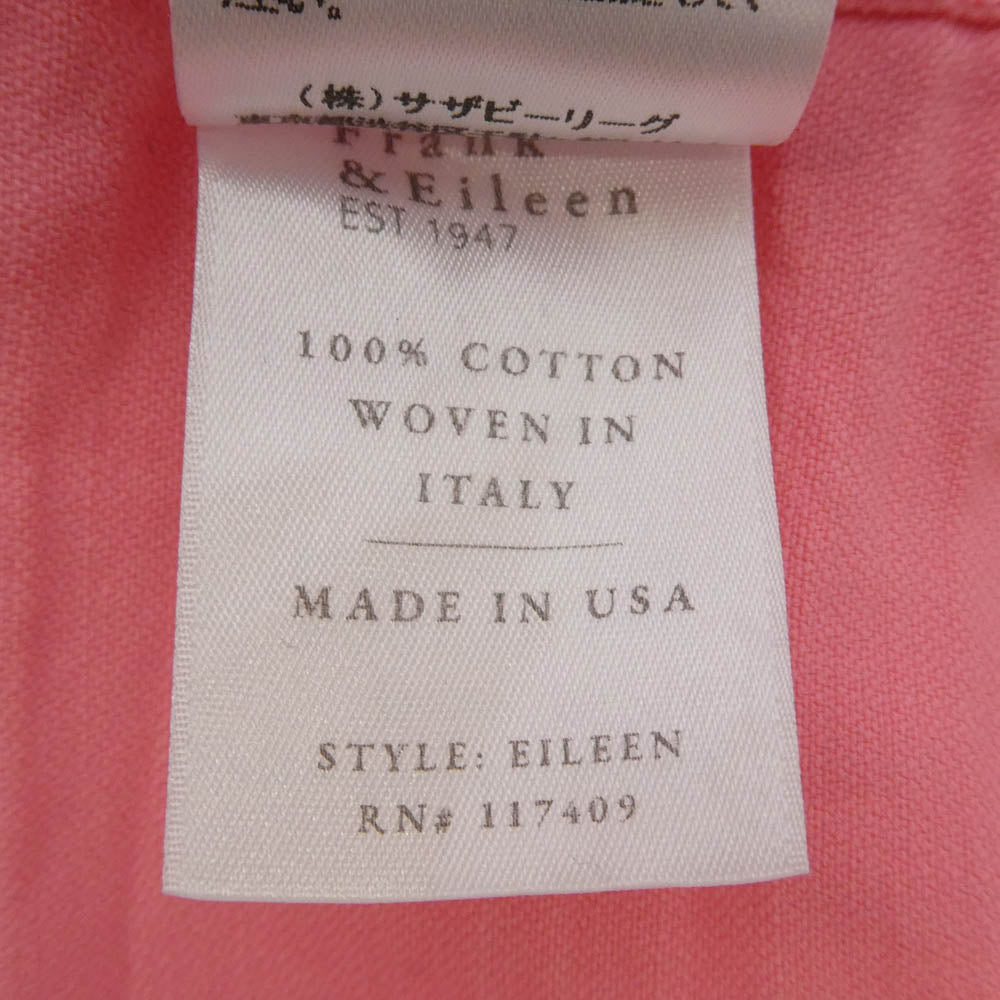 Frank&Eileen フランクアンドアイリーン 2910700259 ダメージ 加工 コットン 長袖 シャツ ピンク系 S【中古】