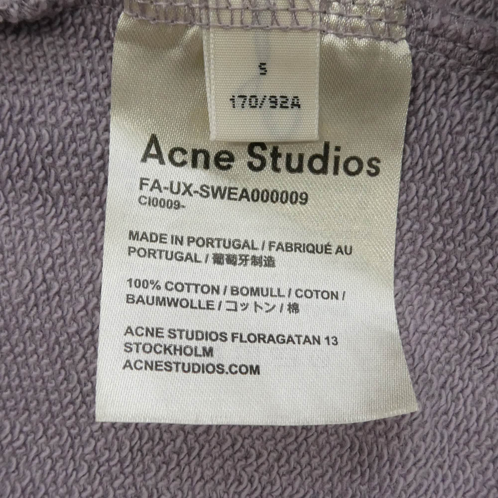 ACNE STUDIOS アクネストゥディオズ CI0009 Farrin Face フェイス ロゴ プルオーバー スウェット パーカー パープル系 S【中古】