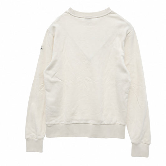 MONCLER モンクレール 21AW G20918G00048 MAGLIA GIROCOLLO フロント ロゴ クルーネック スウェット トレーナー ベージュ系 S【中古】