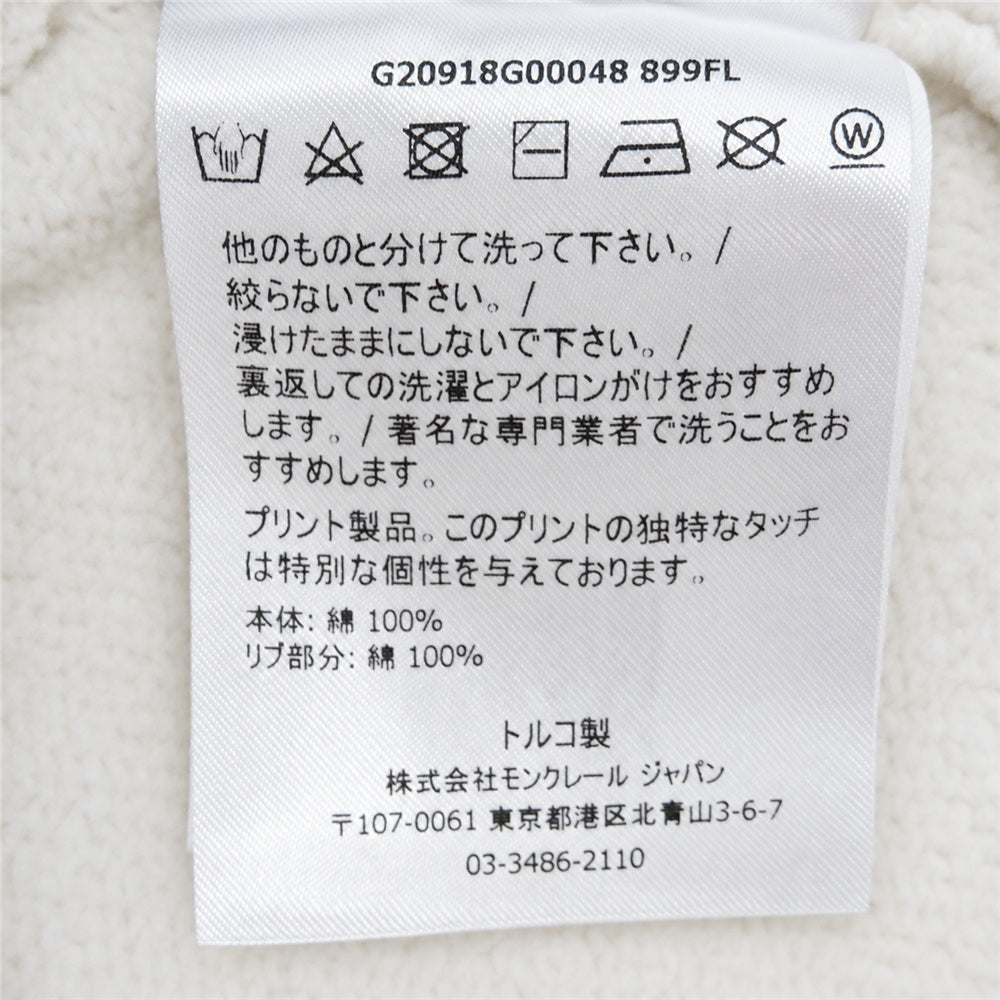 MONCLER モンクレール 21AW G20918G00048 MAGLIA GIROCOLLO フロント ロゴ クルーネック スウェット トレーナー ベージュ系 S【中古】