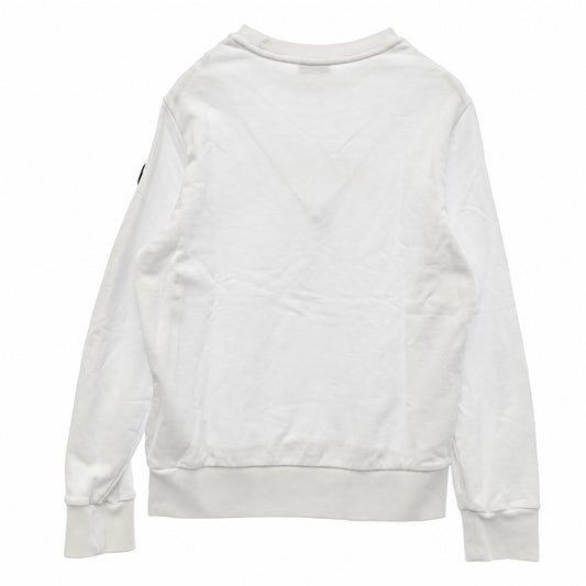 MONCLER モンクレール 24SS J10918G00004 Matt Black Lettering Logo SWEAT SHIRT マットブラック ライン ロゴ プリント プルオーバー スウェット ホワイト系 S【中古】