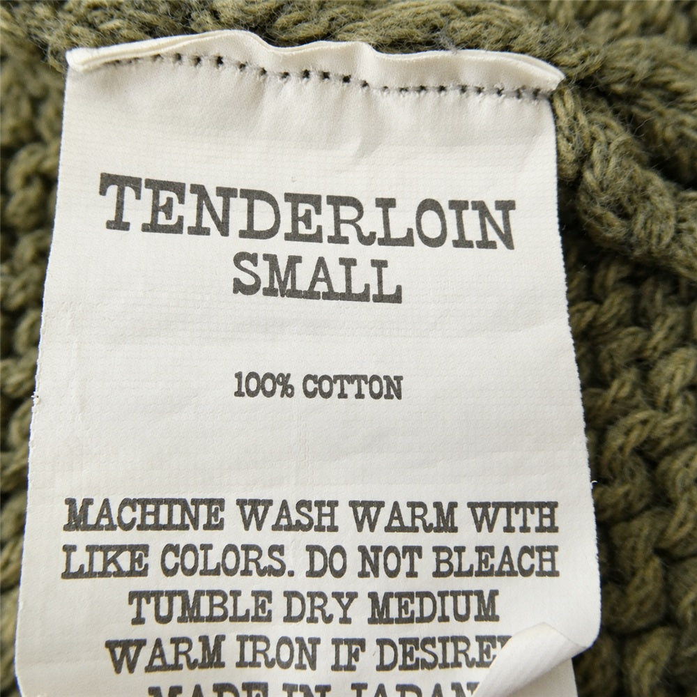TENDERLOIN テンダーロイン V-NECK COTTON KNIT Vネック ニット セーター グリーン系 S【中古】