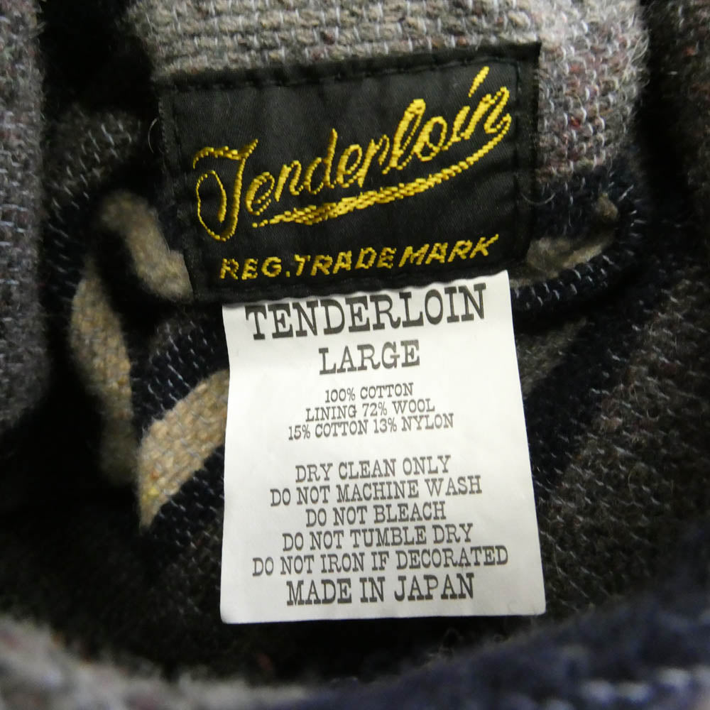TENDERLOIN テンダーロイン REVERSIBLE HOODED JKT DENIM リバーシブル フーデッド ダック地 ジャケット インディゴブルー系 L【中古】