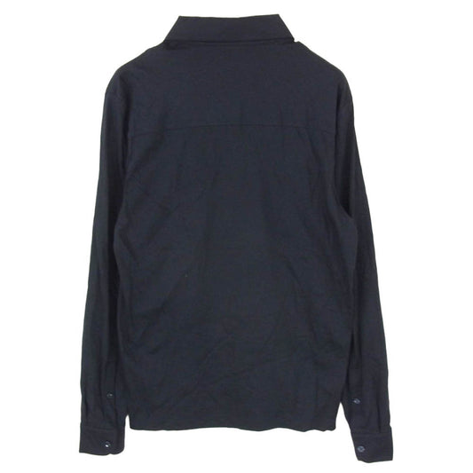 HUGO BOSS ヒューゴボス 50533572 Mercerised-cotton polo shirt in a slim fit マーセライズド コットン 長袖 ポロシャツ ネイビー系 M【中古】