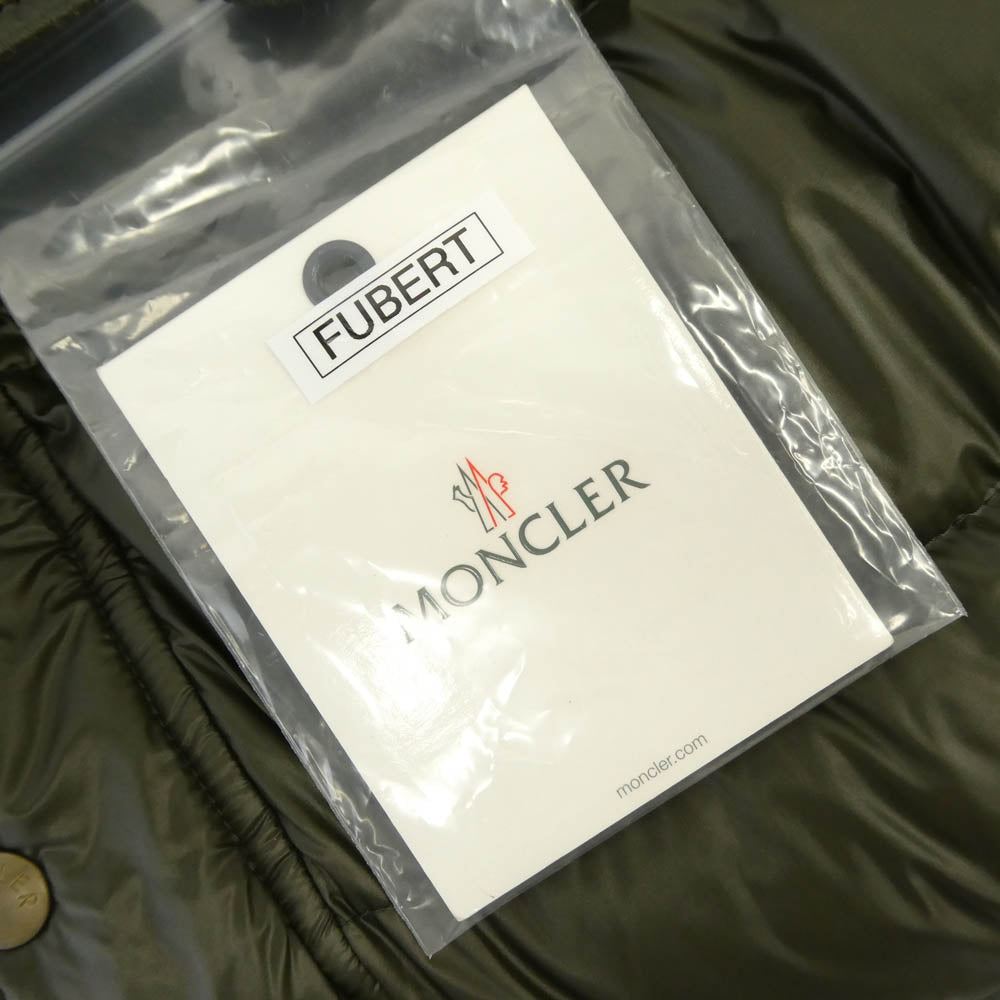 MONCLER モンクレール 320914193215 53029 HUBERT GIUBBOTTO DOWN JACKET ヒューベル コヨーテファー ロゴパッチ ダブルジップ ダウンジャケット カーキ系 1【中古】