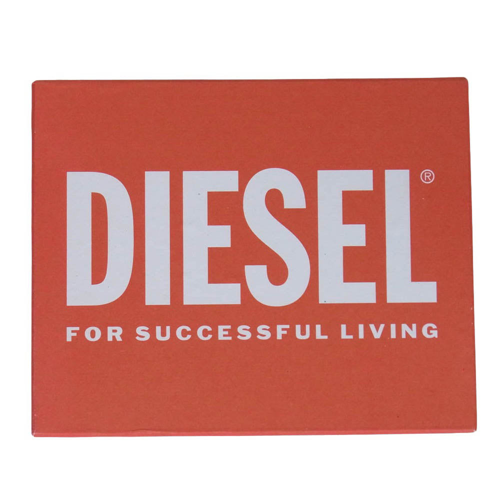 DIESEL ディーゼル X10299P0685 HISSU EVO CARD HOLDER III レザー ロゴ カードホルダー フラグメントケース ダークブラウン系【美品】【中古】