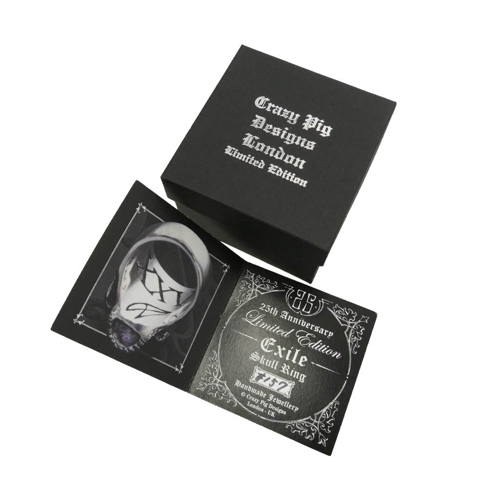 CRAZY PIG クレイジーピッグ EXILE SKULL RING - 25TH ANNIVERSARY LIMITED EDITION 25周年記念 スカル リング シルバー系 16号【美品】【中古】