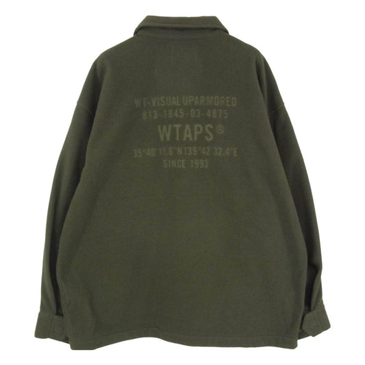 WTAPS ダブルタップス 24AW 242TQDT-SHM05 OBJ LS POLY. FLEECE ボタンスナップ ポリエステル フリース シャツジャケット ブルゾン カーキ系 L【中古】