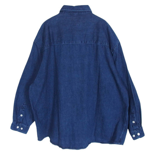 WTAPS ダブルタップス 23AW 232BRDT-SHM03 LS COTTON. DENIM デニム ウォッシュ加工 コットン 長袖 ボタンダウンシャツ インディゴブルー系 4【中古】
