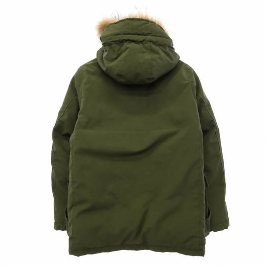 Danton ダントン JD-8535 LAS TUSSAH DOWN JACKET タッサーラクーンファー付 ダウンジャケット モスグリーン系【中古】