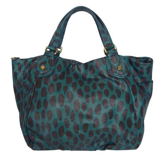MARC BY MARC JACOBS マークバイマークジェイコブス アニマル柄 PVC トートバッグ 青緑系【中古】