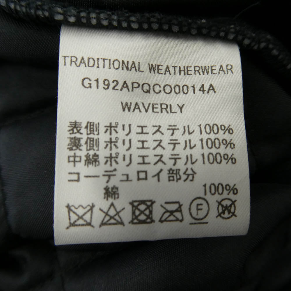 Traditional Weatherwear トラディショナルウェザーウェア G192APQCO0014A 襟コーデュロイ キルティング ジャケット コート ネイビー系 38【中古】