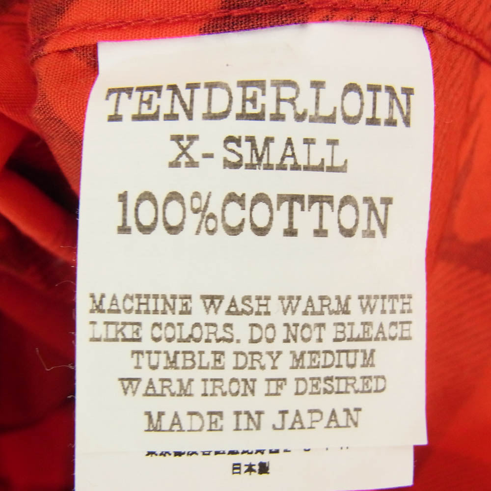 TENDERLOIN テンダーロイン T-WESTERN SHT ウエスタン ブロックチェック 長袖 シャツ レッド系 XS【中古】