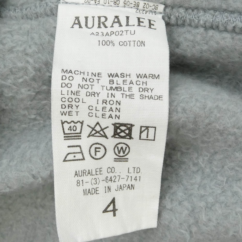 AURALEE オーラリー 23AW A23AP02TU SMOOTH SOFT SWEAT P/O クルーネック スウェット ライトブルー系 4【中古】