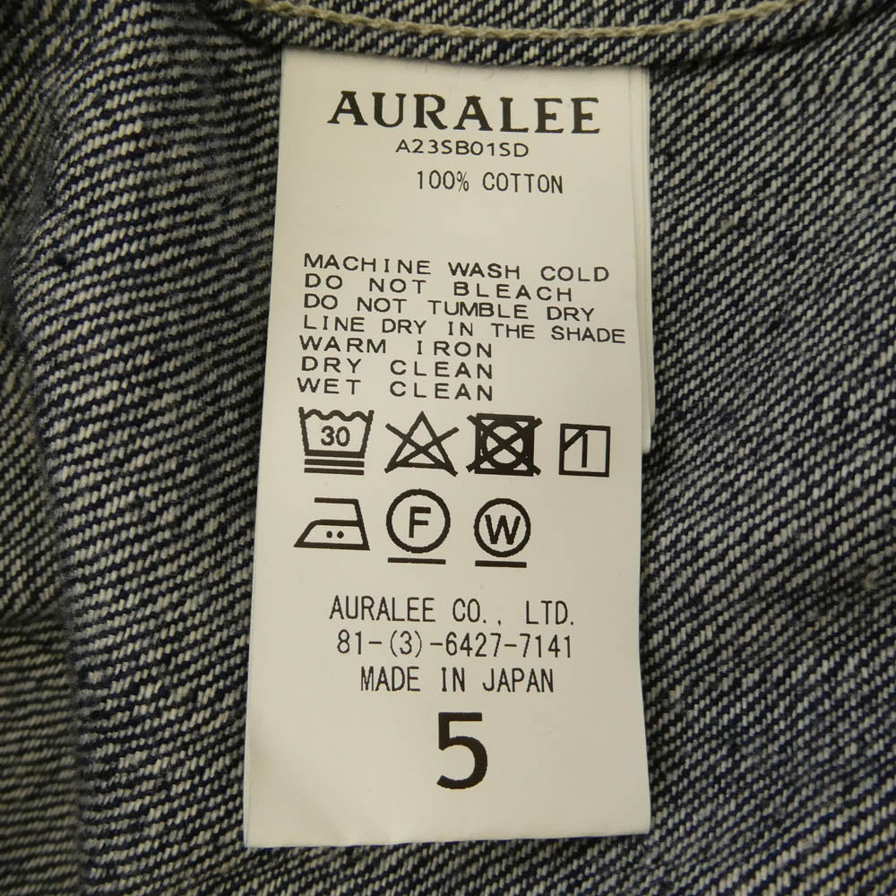 AURALEE オーラリー 23SS A23SB01SD SELVEDGE LIGHT DENIM BLOUSON デニム ブルゾン ジャケット ネイビー系 5【中古】