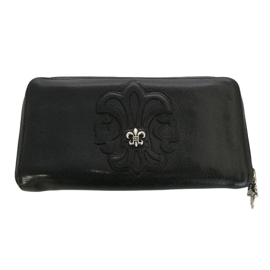 CHROME HEARTS クロムハーツ(原本無) REC F ZIP BSフレア レザー ウォレット 財布 ブラック系【中古】