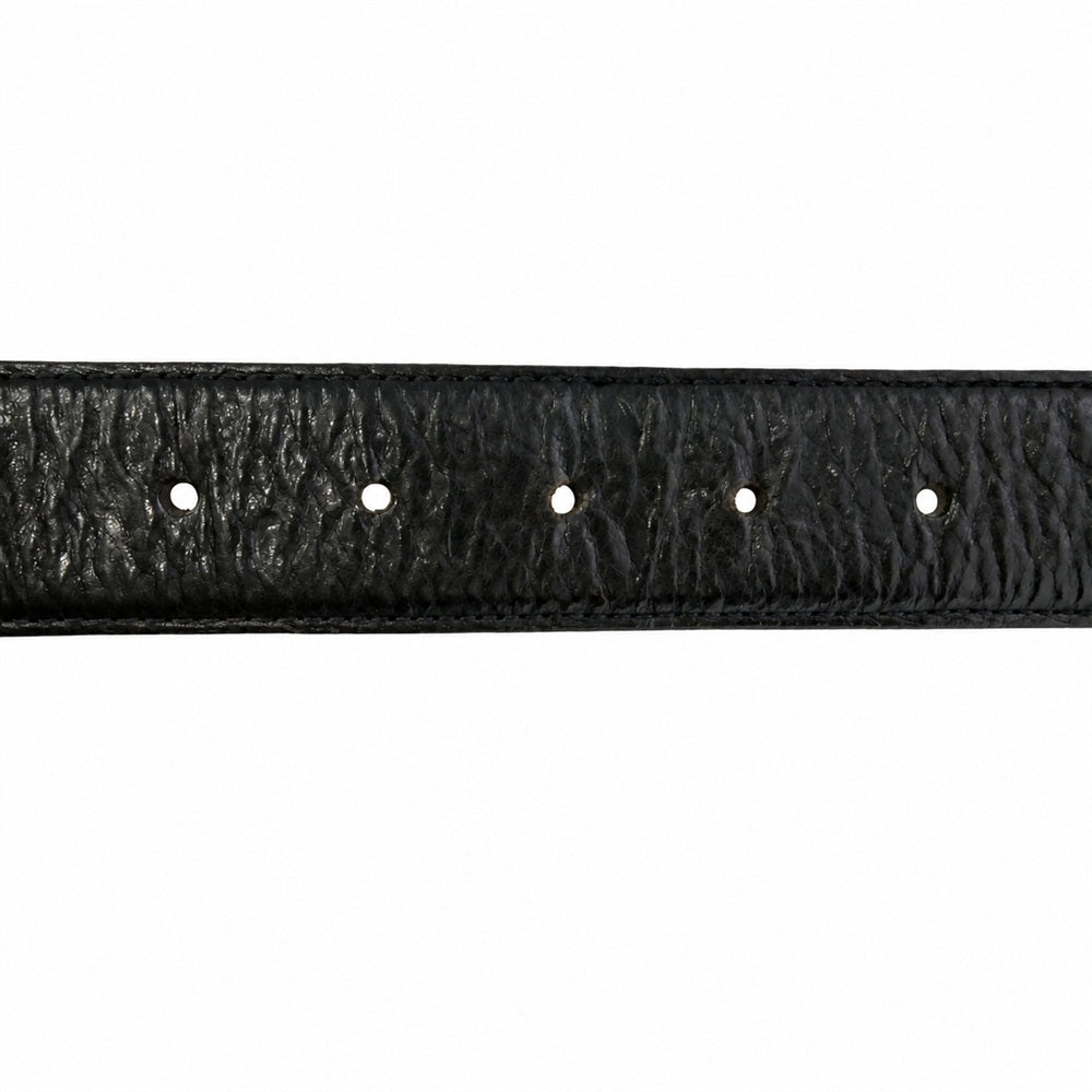 CHROME HEARTS クロムハーツ(原本無) 32サイズ 1.5 STRAP 1.5inch スクロールレーベルリベッツ レザー ベルト ブラック ブラック系 32【中古】