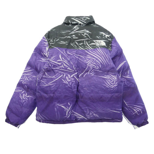 Supreme シュプリーム THE NORTH FACE ノースフェイス 23SS × The North Face ノースフェイス Trompe Loeil Printed Nuptse Jacket トロンプ ルイユ プリント ヌプシ ダウン ジャケット パープル系 L【新古品】【未使用】【中古】