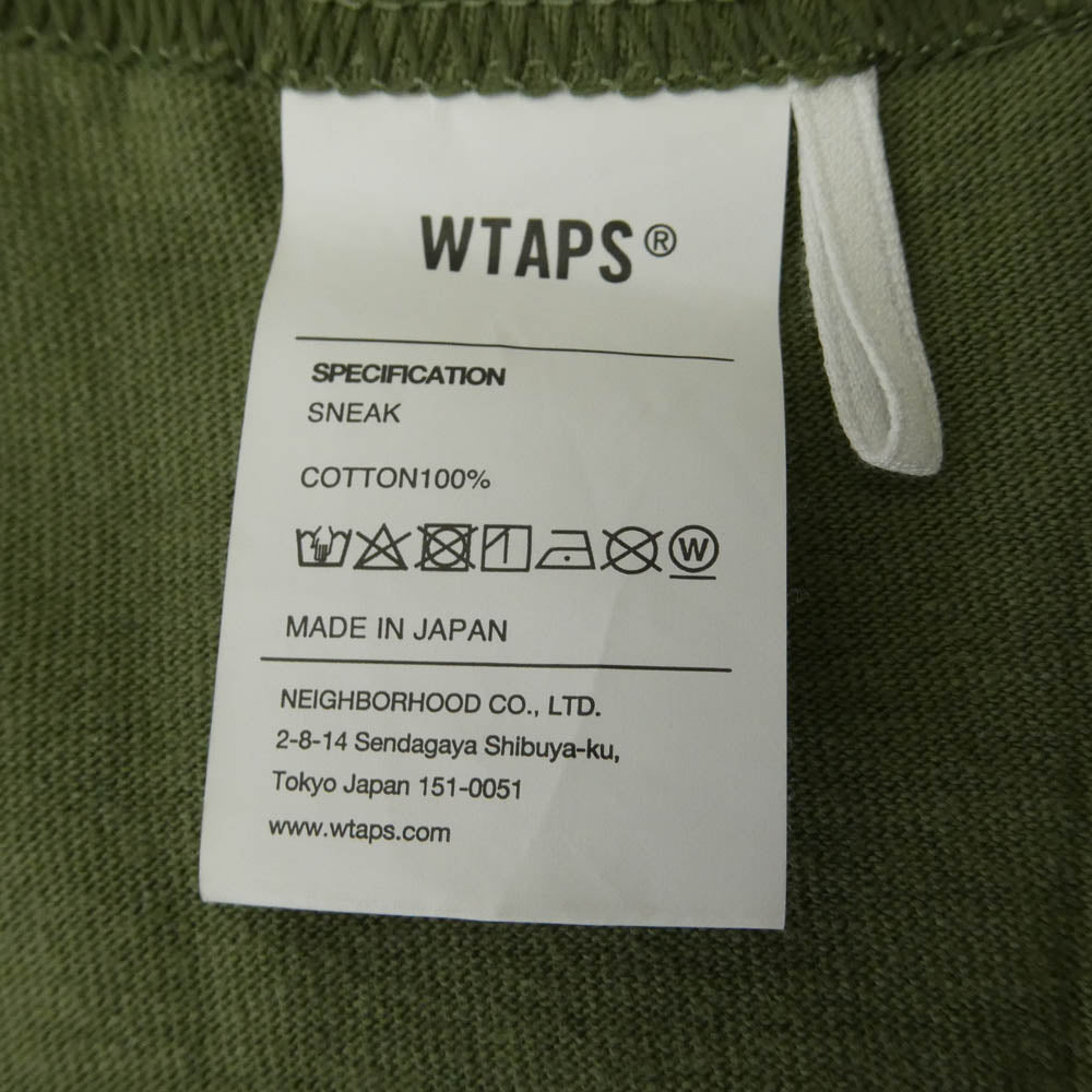 WTAPS ダブルタップス 22SS 221ATDT-LTM02S MOON & STAR LS COTTON ムーン アンド スター 長袖 Tシャツ カットソー カーキ系 X02【中古】