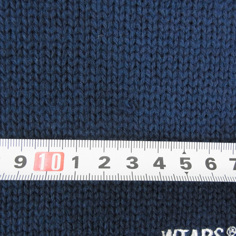 WTAPS ダブルタップス 23SS 232MADT-KNM05 CN 02 Sweater Poly Sign Navy セーター ポリ サイン ロゴ刺繍 クルーネック ニット ネイビー 04 ネイビー系 x04【中古】